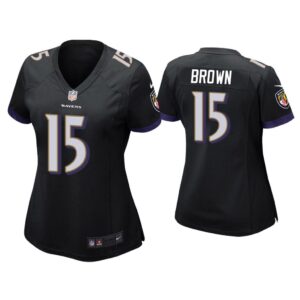 Women Marquise Brown Baltimore Ravens Black Game Jersey