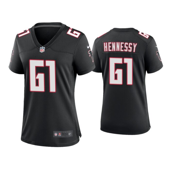 Women Matt Hennessy Atlanta Falcons Black Throwback Game Jersey