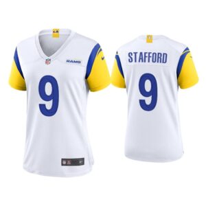 Women Matthew Stafford Los Angeles Rams White Alternate Game Jersey