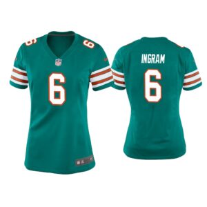 Women Melvin Ingram Miami Dolphins Aqua Throwback Game Jersey