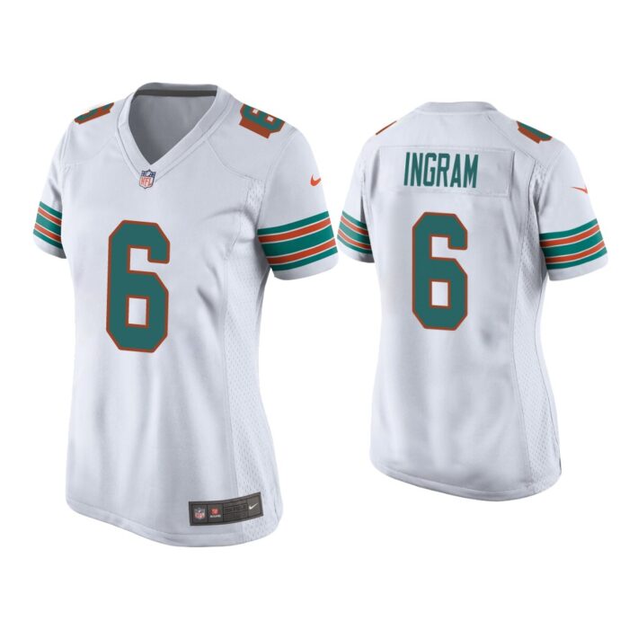 Women Melvin Ingram Miami Dolphins White Throwback Game Jersey