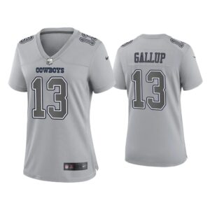 Women Michael Gallup Dallas Cowboys Gray Atmosphere Fashion Game Jersey