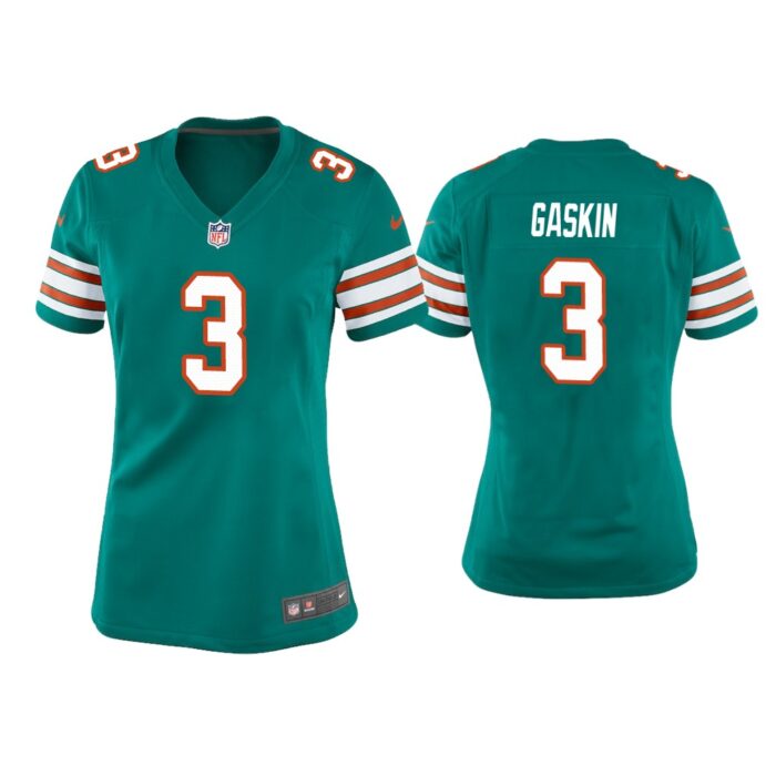 Women Myles Gaskin Miami Dolphins Aqua Throwback Game Jersey