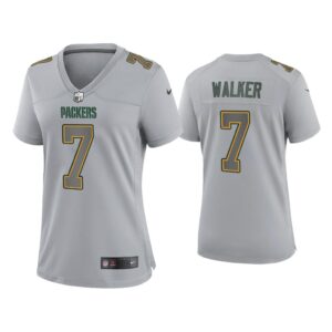 Women Quay Walker Green Bay Packers Gray Atmosphere Fashion Game Jersey