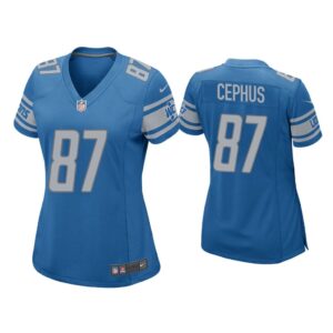 Women Quintez Cephus Detroit Lions Blue Game Jersey