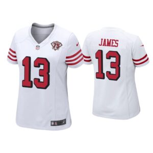 Women Richie James San Francisco 49ers White 75th Anniversary Jersey