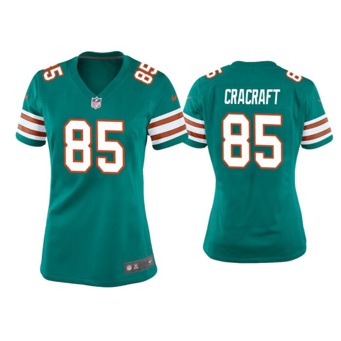 Women River Cracraft Miami Dolphins Aqua Throwback Game Jersey