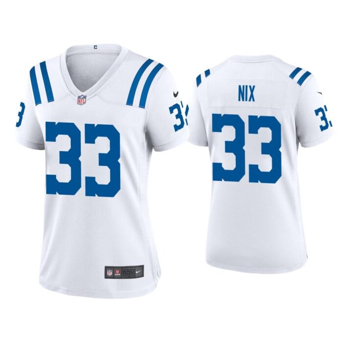 Women Roosevelt Nix Indianapolis Colts White Game Jersey