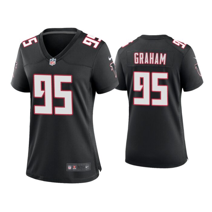 Women Ta'Quon Graham Atlanta Falcons Black Throwback Game Jersey