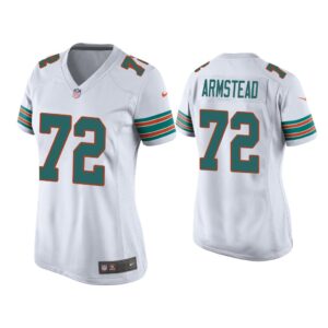 Women Terron Armstead Miami Dolphins White Throwback Game Jersey