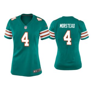 Women Thomas Morstead Miami Dolphins Aqua Throwback Game Jersey