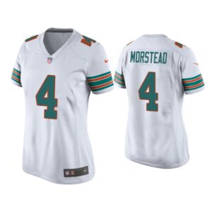 Women Thomas Morstead Miami Dolphins White Throwback Game Jersey