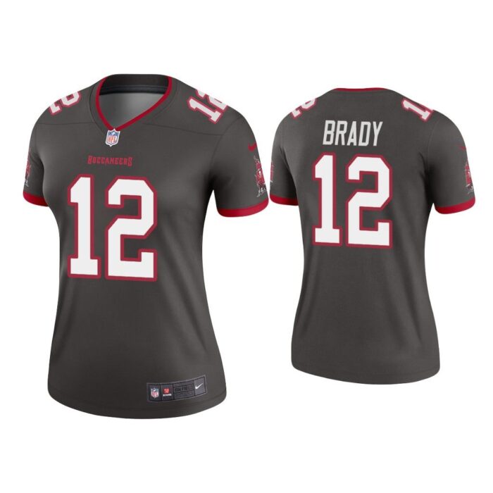 Women Tom Brady Tampa Bay Buccaneers Pewter Legend Jersey