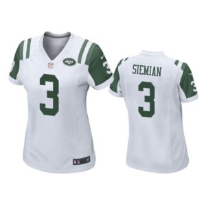 Women Trevor Siemian #3 New York Jets White Game Jersey