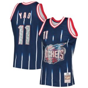 Yao Ming Houston Rockets 2002/03 Hardwood Classics NBA 75th Anniversary Diamond Swingman Jersey - Navy