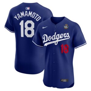 Yoshinobu Yamamoto Los Angeles Dodgers 2024 World Series Alternate Elite Player Jersey - Royal