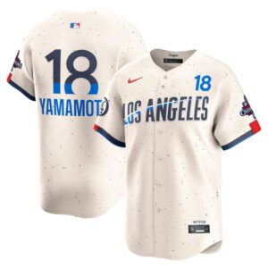 Yoshinobu Yamamoto Los Angeles Dodgers 2024 World Series Champions City Connect Limited Player Jersey - Cream