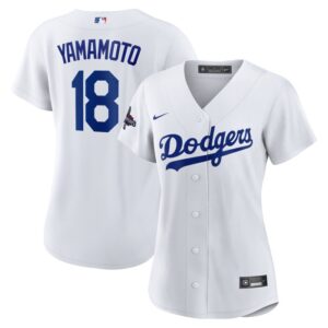 Yoshinobu Yamamoto Los Angeles Dodgers Women 2024 World Series Champions Home Replica Player Jersey - White