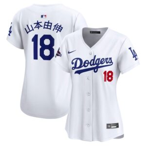 Yoshinobu Yamamoto Los Angeles Dodgers Women 2024 World Series Champions Japanese Characters Limited Player Jersey - White