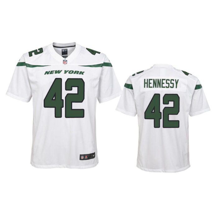 Youth 2019 Thomas Hennessy #42 New York Jets White Game Jersey