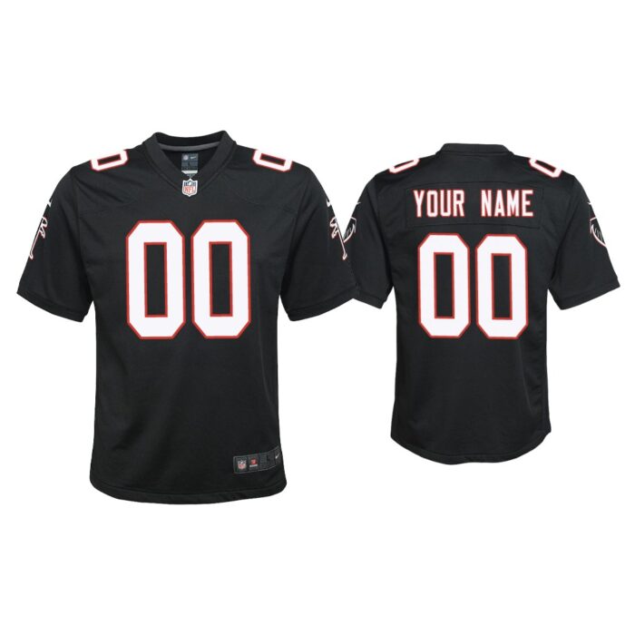 Youth 2020 Custom Atlanta Falcons Black Throwback Game Jersey