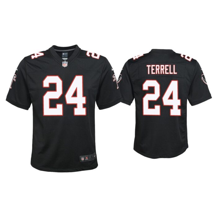 Youth A.J. Terrell Atlanta Falcons Black Throwback Game Jersey