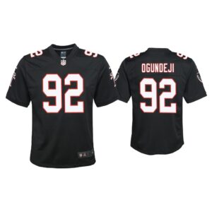 Youth Adetokunbo Ogundeji Atlanta Falcons Black Throwback Game Jersey