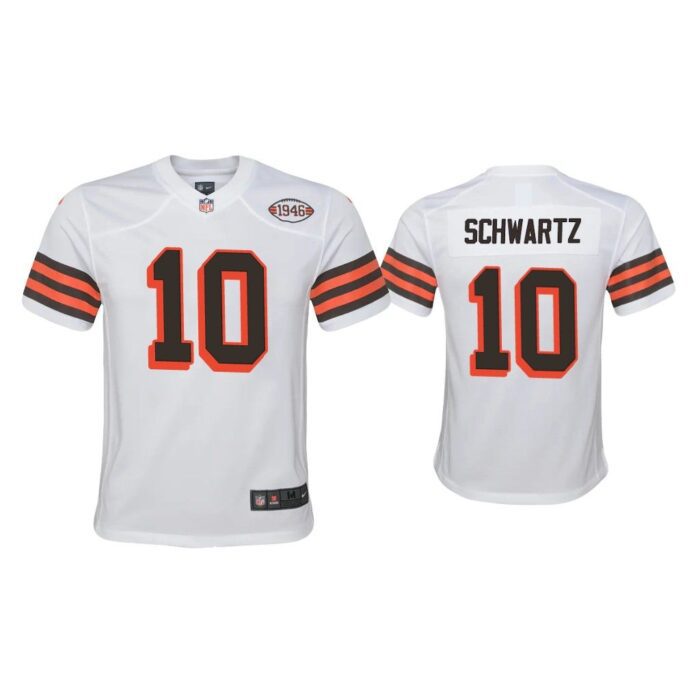 Youth Anthony Schwartz Cleveland Browns White 1946 Collection Alternate Game Jersey