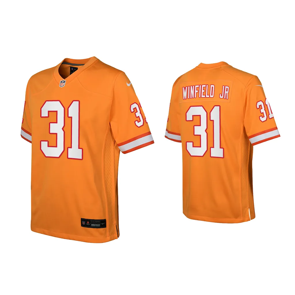 Youth Antoine Winfield Jr. Tampa Bay Buccaneers Orange Throwback Game Jersey