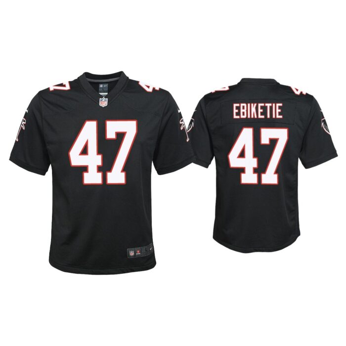 Youth Arnold Ebiketie Atlanta Falcons Black Throwback Game Jersey