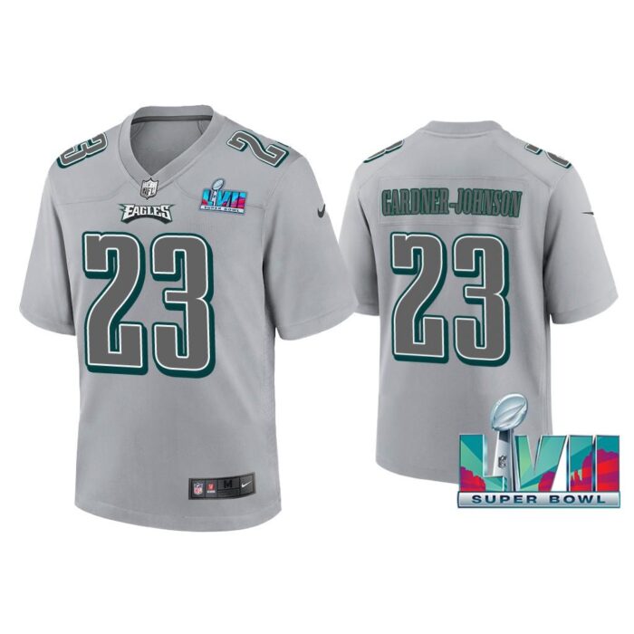 Youth C.J. Gardner-Johnson Philadelphia Eagles Super Bowl LVII Gray Atmosphere Jersey