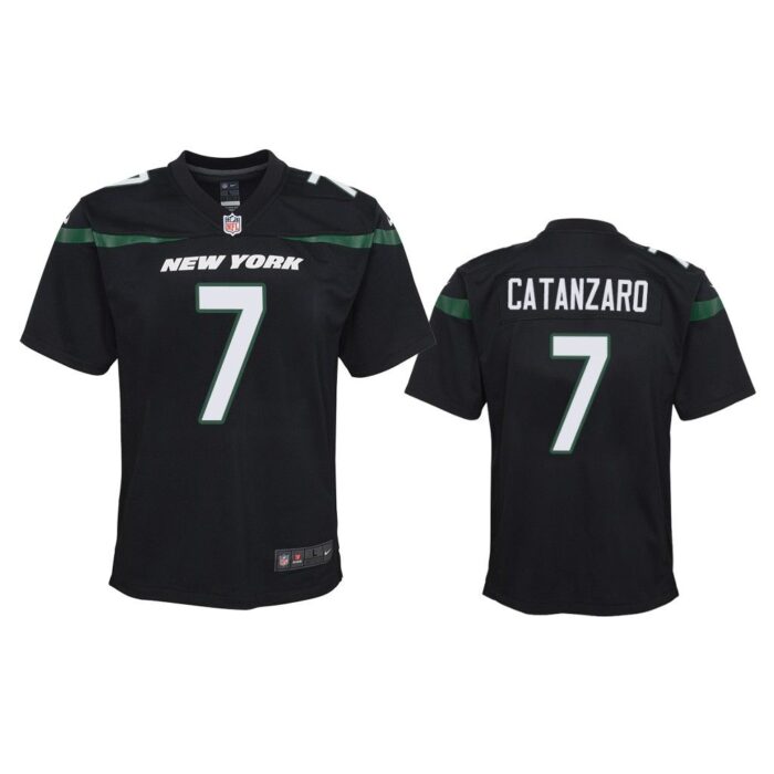 Youth Chandler Catanzaro #7 New York Jets Black Game Jersey