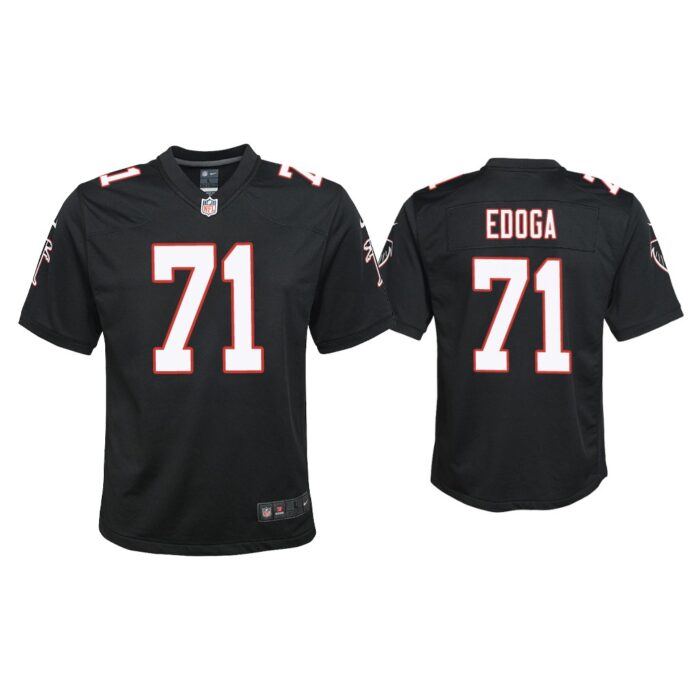 Youth Chuma Edoga Atlanta Falcons Black Throwback Game Jersey