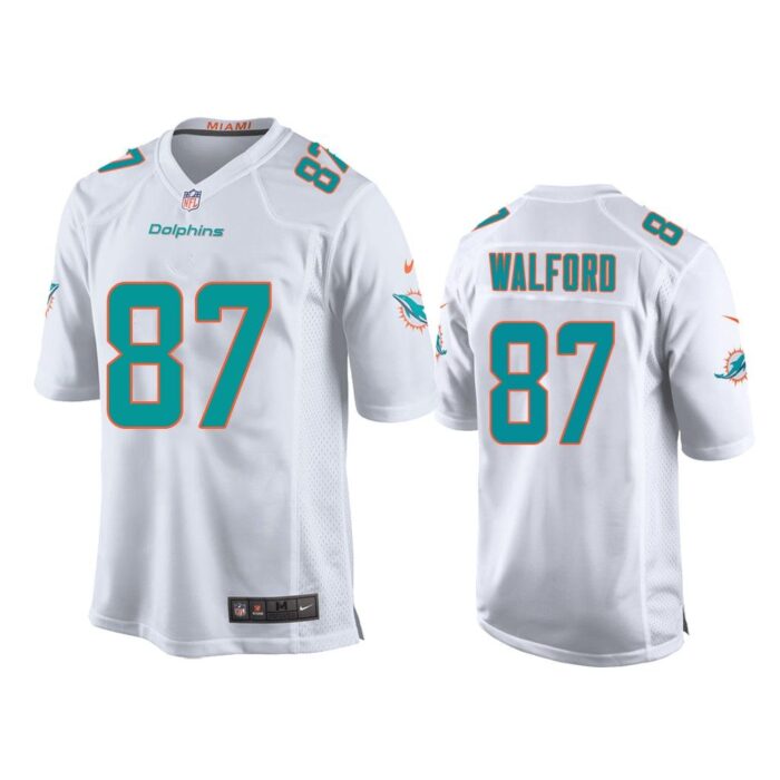 Youth Clive Walford Miami Dolphins White Game Jersey