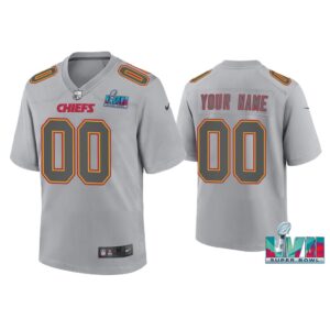 Youth Custom Kansas City Chiefs Super Bowl LVII Gray Atmosphere Jersey