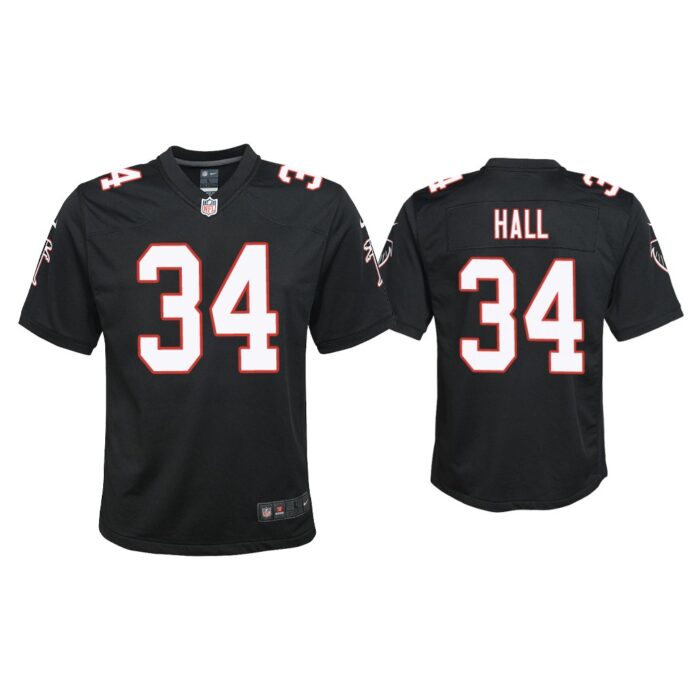 Youth Darren Hall Atlanta Falcons Black Throwback Game Jersey