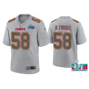 Youth Derrick Thomas Kansas City Chiefs Super Bowl LVII Gray Atmosphere Jersey