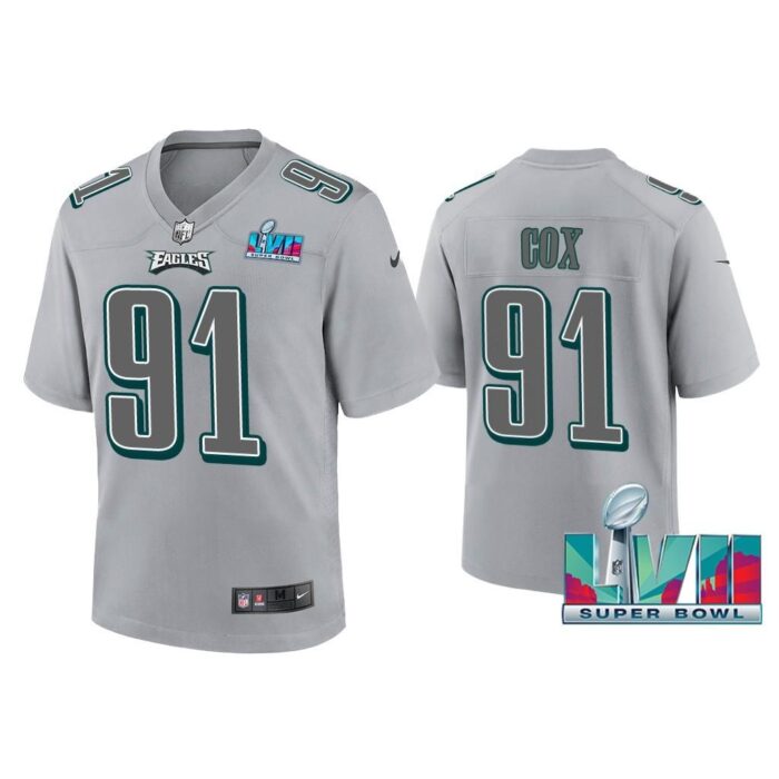 Youth Fletcher Cox Philadelphia Eagles Super Bowl LVII Gray Atmosphere Jersey