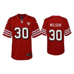 Youth Jeff Wilson San Francisco 49ers Scarlet 75th Anniversary Jersey