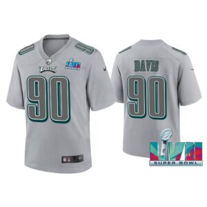 Youth Jordan Davis Philadelphia Eagles Super Bowl LVII Gray Atmosphere Jersey