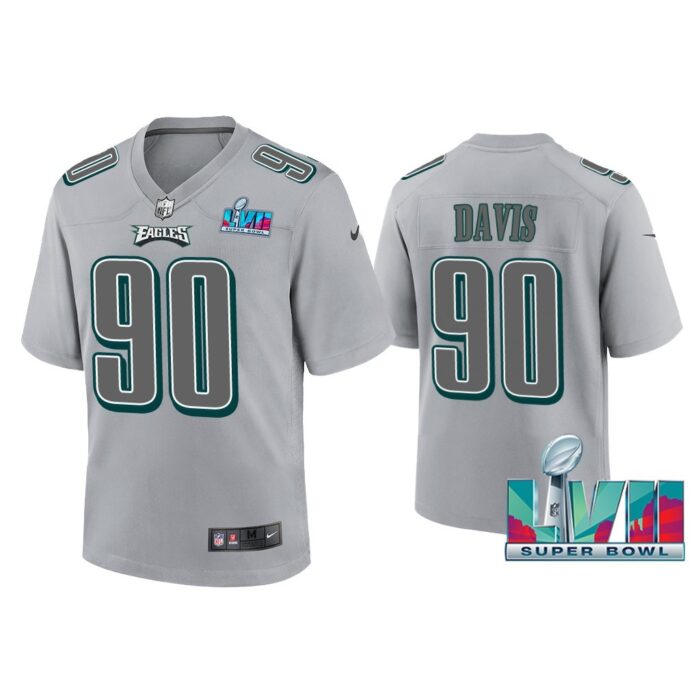 Youth Jordan Davis Philadelphia Eagles Super Bowl LVII Gray Atmosphere Jersey