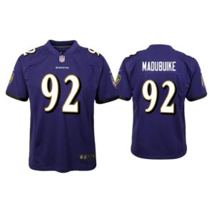 Youth Justin Madubuike Baltimore Ravens Purple Game Jersey