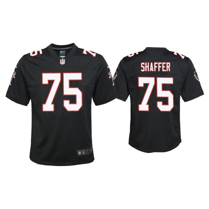 Youth Justin Shaffer Atlanta Falcons Black Throwback Game Jersey