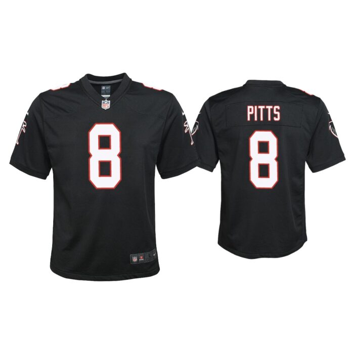 Youth Kyle Pitts Atlanta Falcons Black Throwback Game Jersey