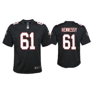 Youth Matt Hennessy Atlanta Falcons Black Throwback Game Jersey