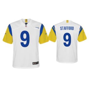 Youth Matthew Stafford Los Angeles Rams White Alternate Game Jersey