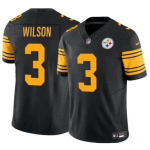 Youth Pittsburgh Steelers #3 Russell Wilson Black 2023 F.U.S.E. Color Rush Limited Football Stitched Jersey