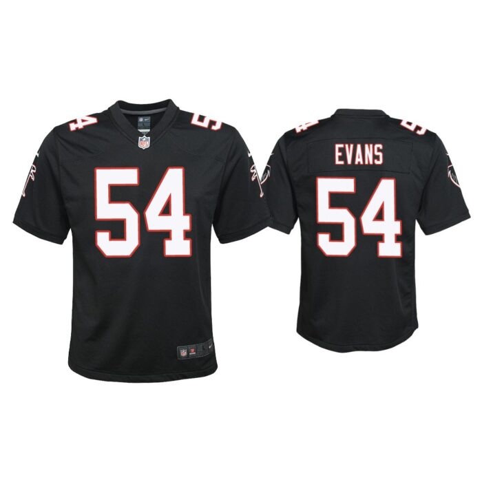 Youth Rashaan Evans Atlanta Falcons Black Throwback Game Jersey