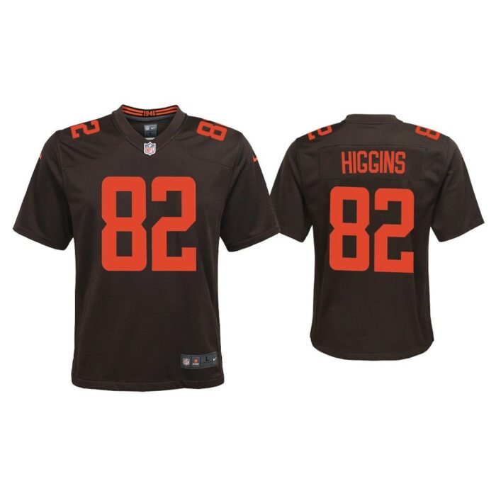 Youth Rashard Higgins Cleveland Browns Brown Alternate Game Jersey