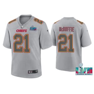 Youth Trent Mcduffie Kansas City Chiefs Super Bowl LVII Gray Atmosphere Jersey